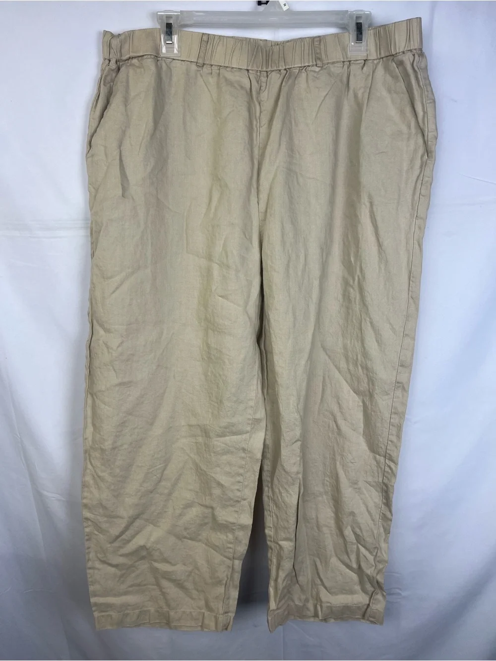 Quince European Linen Wide Leg Pant Sz XL Driftwood 100% Linen Coastal Granola